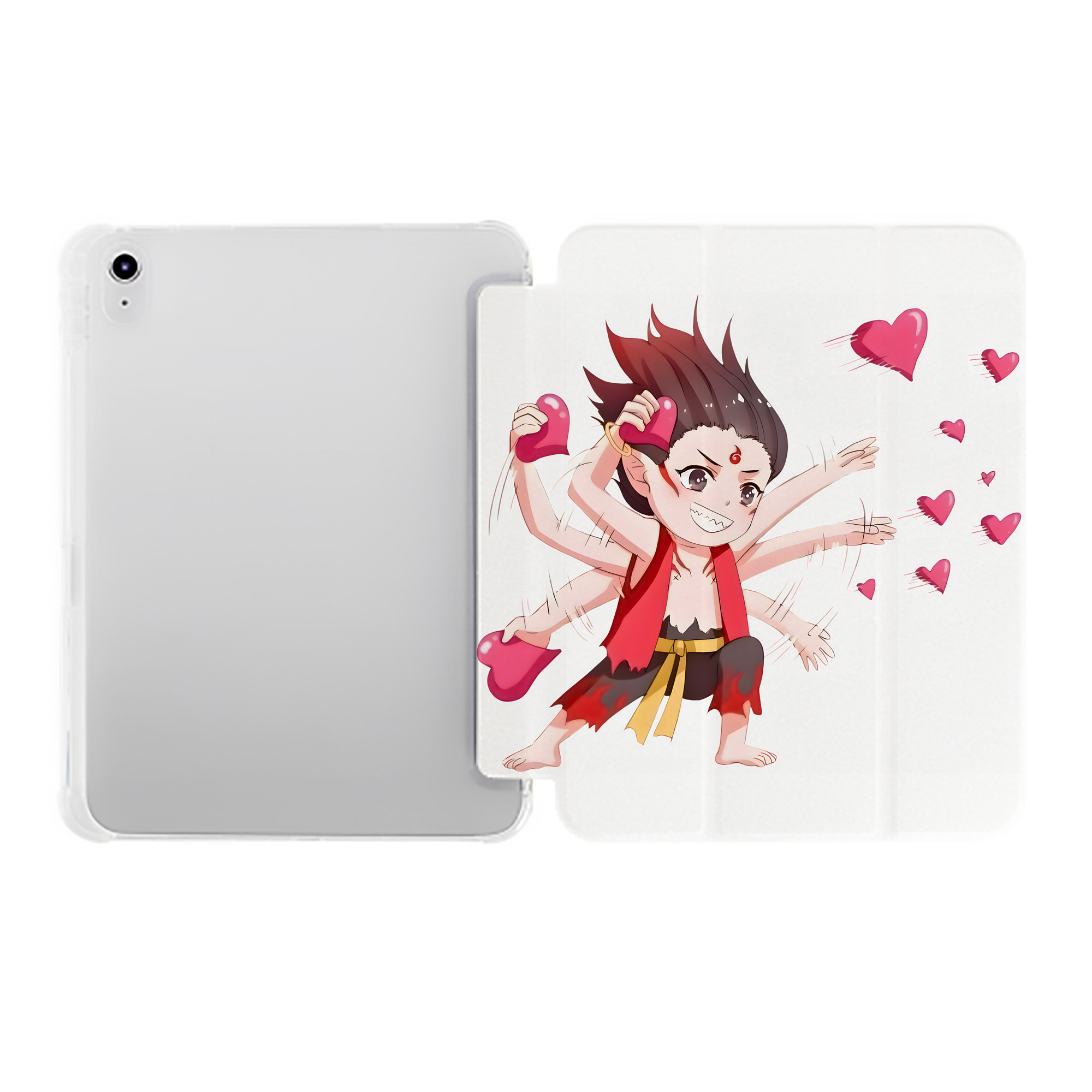 （画像用） Ne Zha 2 ナタ 魔童の大暴れ IPad ケース ペン収納付き 三つ折りスタンド PUレザー×シリコン 対応機種9.5/10.5/10.9インチ